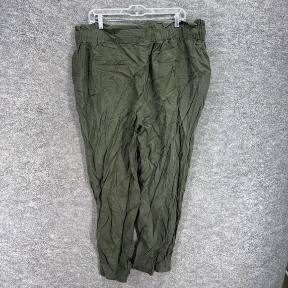 A New Day Pants Women 2XL Gray High Rise Flat Front Tapered Chino Drawstring - Picture 2 of 9